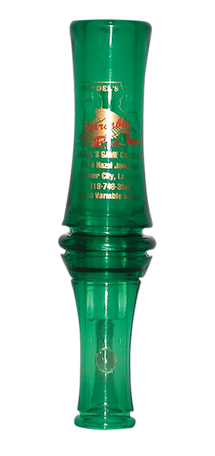 Haydel's Game Calls VR00 "Redleg" Mallard Variable Tone Open Call Double Reed Mallard Sounds Attracts Ducks Green Plastic