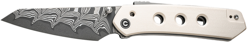 Civivi Knives C22036-DS1 Vision FG  3.54" Folding Reverse Tanto Plain Damascus Blade, Ivory G10 Handle