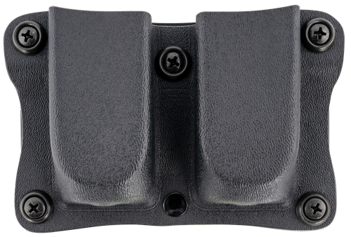 DeSantis Gunhide A87KJJJZ0 Quantico Double Mag Pouch OWB Black Kydex, Belt Clip Fits Belts Up To 1.50" Wide, Compatible w/Glock 17 or 19 Magazines, Ambidextrous