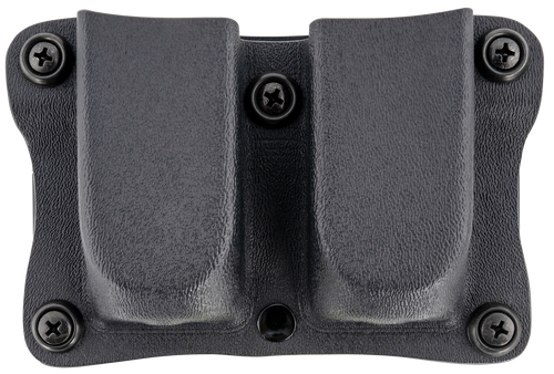 DeSantis Gunhide A87KJJJZ0 Quantico Double Mag Pouch OWB Black Kydex, Belt Clip Fits Belts Up To 1.50" Wide, Compatible w/Glock 17 or 19 Magazines, Ambidextrous