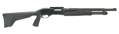 Stevens 19496 320 Security 12 Gauge 3" 5+1 18.50" Matte Black Carbon Steel Barrel, Matte Black Fixed Pistol Grip Stock, Ambidextrous 1-Piece Rail Includes Fixed Cylinder Bore Choke