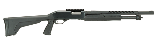 Stevens 19496 320 Security 12 Gauge 3" 5+1 18.50" Matte Black Carbon Steel Barrel, Matte Black Fixed Pistol Grip Stock, Ambidextrous 1-Piece Rail Includes Fixed Cylinder Bore Choke