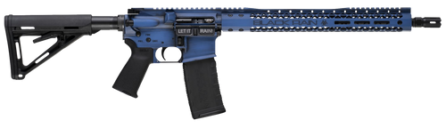 Black Rain Ordnance BROWTPBLB Spec 15+ We The People 5.56x45mm NATO 30+1 16", Blue Battleworn with Deep Engraving, 15" Slim M-LOK, Magpul Grip/Carbine Stock, Castle Flash Hider