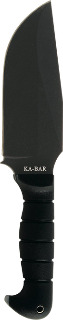 Ka-Bar 1278 Warthog Heavy Duty 6.75" Fixed Clip Point Plain Black SK-5 High Carbon Blade TPR Black Handle