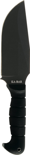 Ka-Bar 1278 Warthog Heavy Duty 6.75" Fixed Clip Point Plain Black SK-5 High Carbon Blade TPR Black Handle