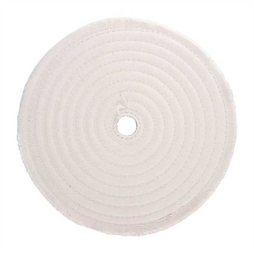 MUSLIN POLISH WHEEL, STITCHED, 8'' X 3/8'' THICK, 3/4'' ARBOR