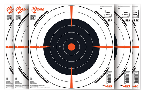 EZ-Aim 15334100 Shooting Target  Bullseye Paper Hanging 12" x 12" Black/White 100 Per Pack