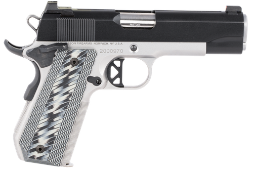 Dan Wesson 01825 V-Bob  45 ACP 8+1 4.25" Stainless Match Grade Barrel, Blued Serrated Stainless Steel Slide, Stainless Steel Frame w/Beavertail, Black/Gray G10 Grip, Ambidextrous