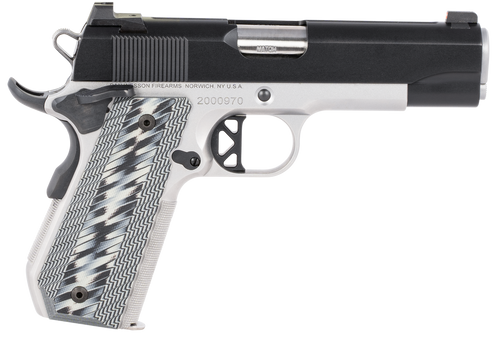 Dan Wesson 01825 V-Bob  45 ACP 8+1 4.25" Stainless Match Grade Barrel, Blued Serrated Stainless Steel Slide, Stainless Steel Frame w/Beavertail, Black/Gray G10 Grip, Ambidextrous
