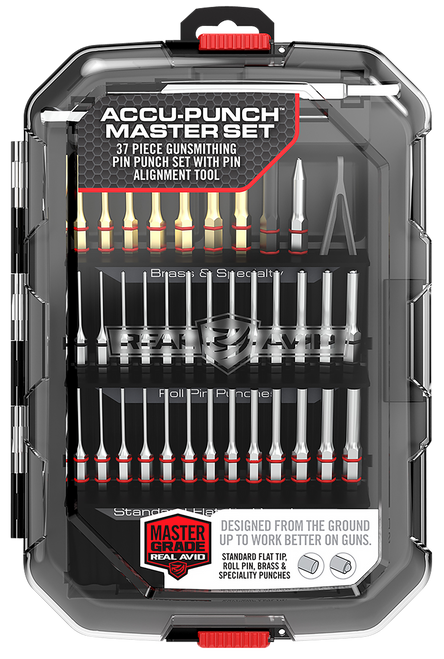 Real Avid AVMAPS Accu-Punch Master Set Black Universal Firearm 37 Pieces