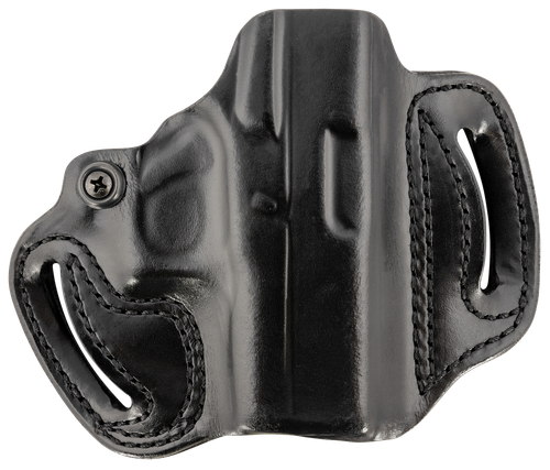DeSantis Gunhide 086BA8BZ0 Mini Slide  OWB Black Leather Belt Slide Fits Glock 43/43x/48 Belt 1.75" Wide Black Hand