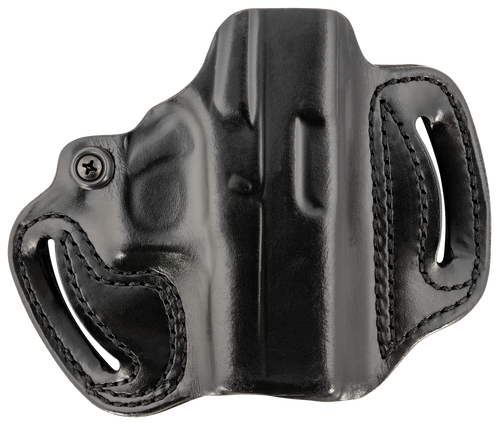DeSantis Gunhide 086BA8BZ0 Mini Slide  OWB Black Leather Belt Slide Fits Glock 43/43x/48 Belt 1.75" Wide Black Hand