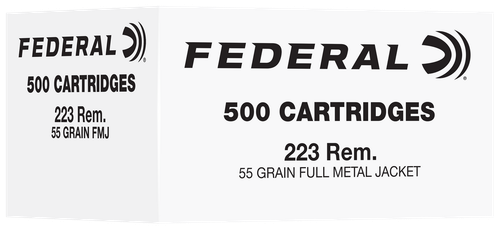 Federal FC223F500   223Rem 55gr Full Metal Jacket 500 Per Box/2 Case