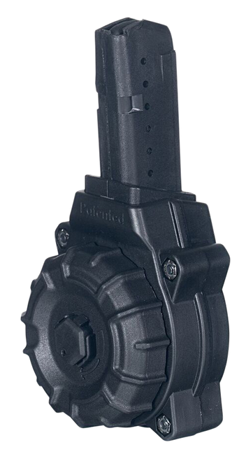 ProMag DRMA26 Standard  30rd Drum 9mm Luger Fits AR-15, Compatible w/Glock Style Magazines Black DuPont Zytel Polymer