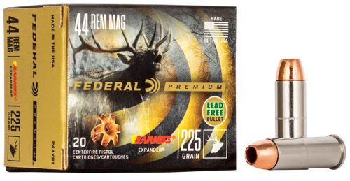 Federal P44XB1 Premium  44RemMag 225gr Barnes Expander BRX 20 Per Box/10 Case