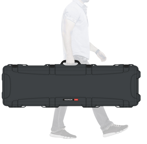 Nanuk 9951007 995  Waterproof Graphite Resin  with Foam Padding & Lockable Latches for Rifles 52" L x 14.50" W x 6" H Interior Dimensions