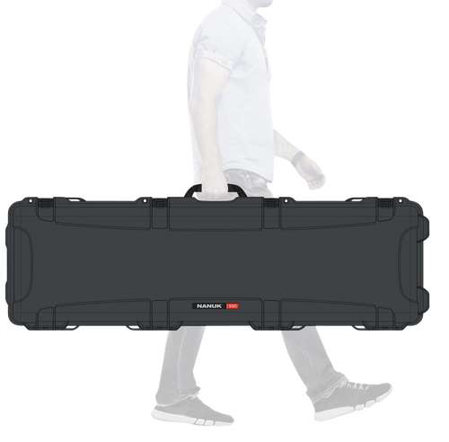 Nanuk 9951007 995  Waterproof Graphite Resin  with Foam Padding & Lockable Latches for Rifles 52" L x 14.50" W x 6" H Interior Dimensions