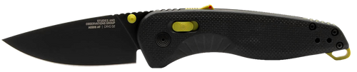 S.O.G SOG11411141 Aegis AT 3.13" Folding Drop Point Plain Black TiNi Cryo D2 Steel Blade, Black w/Moss Accents GRN Handle, Peg Box Pkg
