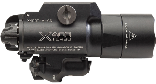 SureFire X400TAGN X400T-A-GN Turbo Black Anodized 650 Lumens White LED/Green Laser