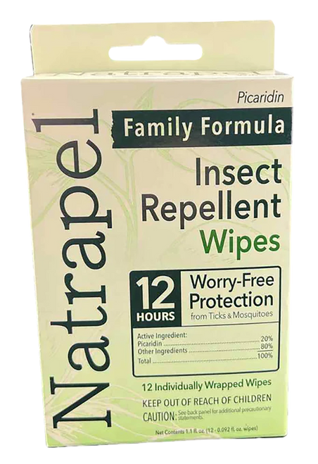 Natrapel 00066095 Repellent Wipes  Repels Ticks & Biting Insects Effective Up to 12 hrs 12/Box