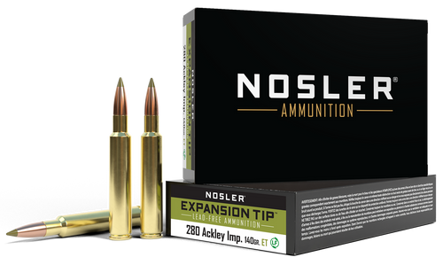 Nosler 40067 E-Tip  280Ackley Improved 140gr E Tip Lead Free 20 Per Box/10 Case