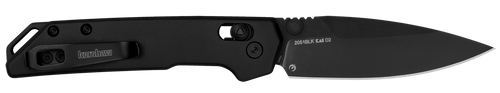 Kershaw 2051BLK Mini Iridium  3" Folding/Spear Point Plain Stonewashed D2 Steel Blade/Ice Blue Anodized 6061-T6 Aluminum Handle