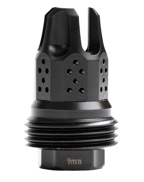 Jk Armament JKMDHDCF14 War Eagle Compensator/Flash Hider Black Nitride Stainless Steel 1/2"x28 Threads 9mm