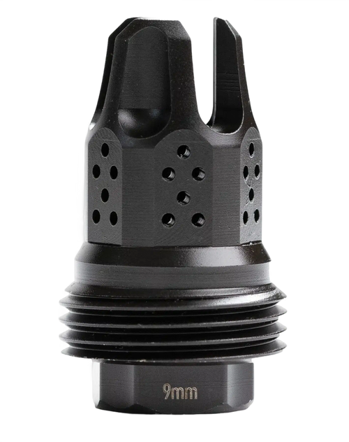 Jk Armament JKMDHDCF14 War Eagle Compensator/Flash Hider Black Nitride Stainless Steel 1/2"x28 Threads 9mm