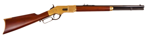Cimarron CA221 1866 Yellowboy Short 38 Special 10+1 20" Blued Octagon Barrel, Brass Receiver, Fixed Walnut Stock