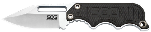 S.O.G SOG-NB1002-C Instinct Mini 1.90" Fixed Clip Point Plain Satin Polished 5Cr15MoV SS Blade Black/Silver G10/SS Handle Includes Lanyard/Sheath
