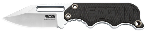 S.O.G SOG-NB1002-C Instinct Mini 1.90" Fixed Clip Point Plain Satin Polished 5Cr15MoV SS Blade Black/Silver G10/SS Handle Includes Lanyard/Sheath