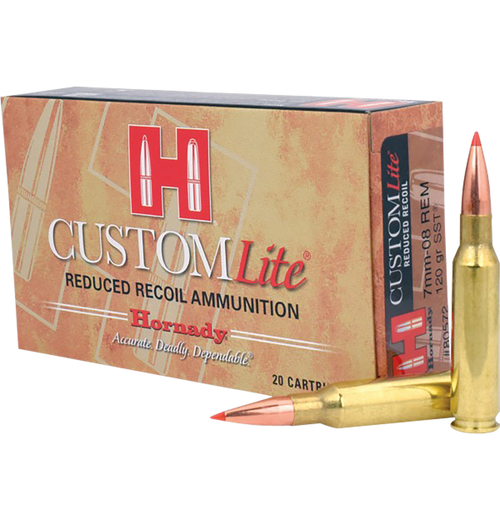 Hornady 80572 Custom Lite  7mm-08Rem 120gr Super Shock Tip 20 Per Box/10 Case