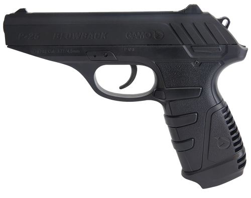 Gamo 611138054 P-25 Blowback Air Pistol CO2 177 16+1 Black Textured Polymer Grips