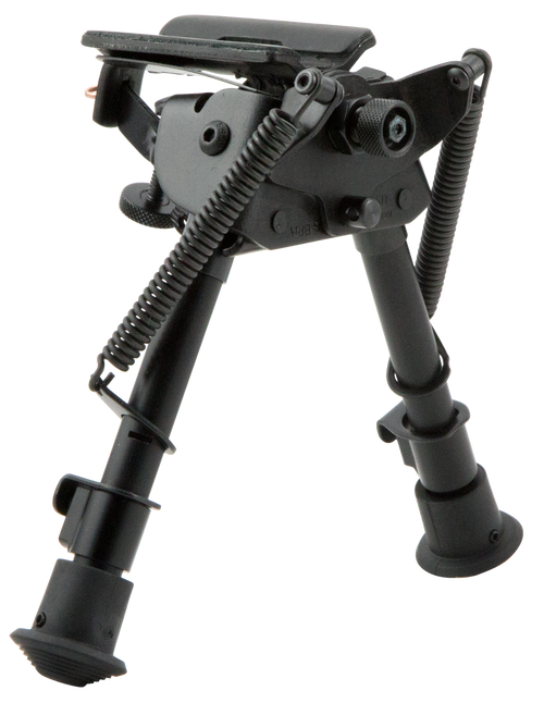 Harris Bipods S-BRM Swivel BR Swivel Stud, 6-9", Black Steel/Aluminum, Notched Legs, Rubber Feet