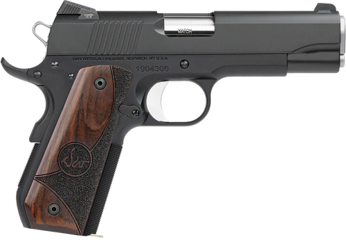 Dan Wesson 01838 Guardian  38 Super 9+1 4.25" Stainless Steel Barrel, Black Duty Serrated Stainless Steel Slide, Black Aluminum Frame w/Beavertail, Wood Grip, Ambidextrous