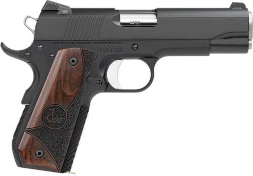 Dan Wesson 01838 Guardian  38 Super 9+1 4.25" Stainless Steel Barrel, Black Duty Serrated Stainless Steel Slide, Black Aluminum Frame w/Beavertail, Wood Grip, Ambidextrous