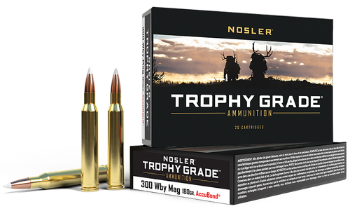 Nosler 48643 Trophy Grade  300WthbyMag 180gr Nosler AccuBond 20 Per Box/10 Case