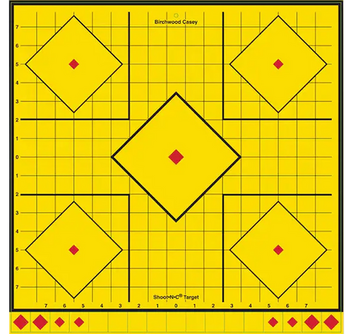 Birchwood Casey LRSIT-5PK Long Range  Self-Adhesive Paper Yellow 17.75" 5-Diamond 5 Pack