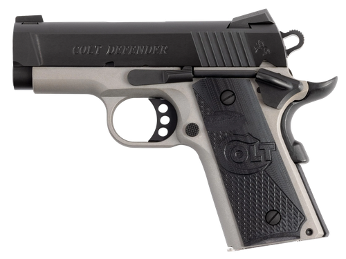 Colt Mfg O7000XETT Defender  45 ACP 7+1 3" Carbon Steel Slide, Aluminum Frame w/Beavertail, G10 Grip