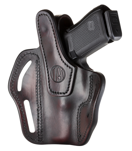 1791 Gunleather BHX3SBRR BHX  OWB Size 03 Signature Brown Leather Belt Slide Compatible w/Glock 17/S&W M&P Shield/Sig P228 Right Hand