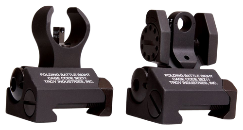 Troy Ind SSIGIARSTBT00 Tritium Micro BattleSight Set HK Front & Round Rear  Black Hardcoat Anodized