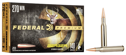 Federal P270BCH1 Premium  270Win 140gr Berger Hybrid Hunter 20 Per Box/10 Case