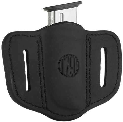 1791 Gunleather MAG11SBLA MAG1.1 Single Mag Holster Stealth Black Leather Belt Slide Compatible w/ Single Stack Ambidextrous