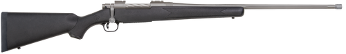 Mossberg 28261 Patriot  Full Size 7mm PRC 3+1 24" Stainless Cerakote Fluted Threaded Barrel, Drilled & Tapped Stainless Cerakote Receiver, Black Fixed Synthetic Stock