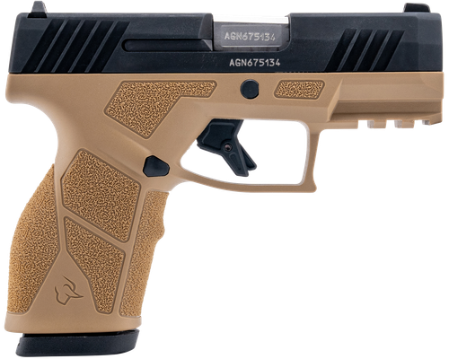 Taurus 1-GX2931T-10 GX2  9mm Luger 10+1 3.37" Matte Stainless Steel Barrel, Matte Black Serrated Stainless Steel Slide, Tan Polymer Frame w/Picatinny Rail, Polymer Grip