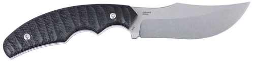 CRKT 3610 Burrower 3.66" Fixed Clip Point Plain Stonewashed D2 Steel Blade, Black Textured Micarta Handle