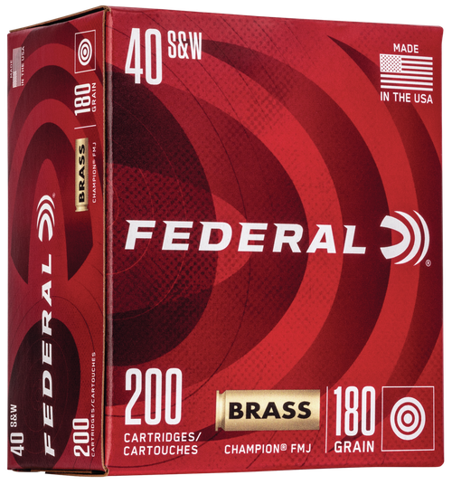 Federal WM52232 Champion Training 40S&W 180gr Full Metal Jacket 200 Per Box/5 Case