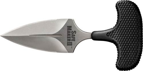 Cold Steel CS12DCST Safe Maker II 3.25" Fixed Spear Point Plain Stone Washed AUS-8A SS Blade/ Black Textured Kray-Ex Handle Includes Sheath