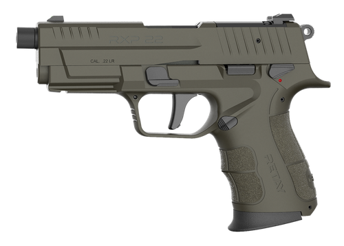 Retay USA RXP22OD13TH RXP  22 LR 13+1 4" Black Threaded Barrel, OD Green Cerakote RMR/RMSc Optic Ready/Serrated Slide, OD Green Cerakote Polymer Frame w/Accessory Rail, Textured Grip