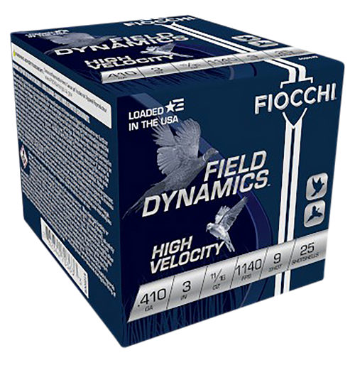 Fiocchi 410HV9 Field Dynamics High Velocity 410Gauge 3" 11/16oz 9Shot 25 Per Box/10 Case